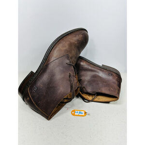 Born Mens Size 13 Ankle Boots Brown Leather Shoes Lace Up